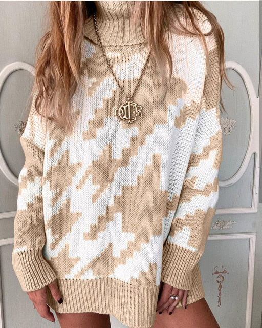 Turtleneck Jersey Sweater